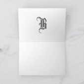 Carte Monogramme Lettre B Blanc sur Noir (Intérieur)