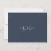 Carte Monogramme Mariage Bleu Foncé Chic (Devant)