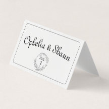 Carte Monogramme Mariage noir et blanc