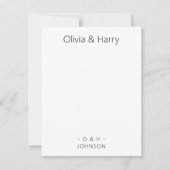 Carte Monogramme minimaliste Mariage noir blanc (Devant)