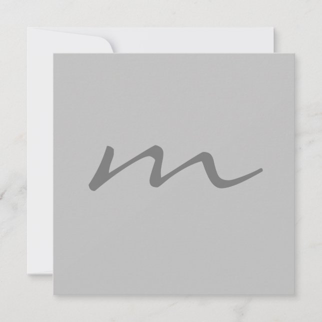 Carte monogramme moderne tendance gris professionnel (Devant)