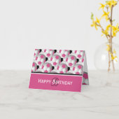 Carte Monogramme Motif du bal de football rose (Fleur jaune)