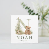 Carte Monogramme N Bière Peinture à l'eau pour animaux d (Debout devant)