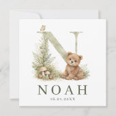 Carte Monogramme N Bière Peinture à l'eau pour animaux d (Devant)