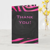 Carte Monogramme noir et rose chaud Zebra Design (Fleur jaune)