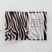 Carte Monogramme noir et rose Zebra (Intérieur)