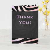 Carte Monogramme noir et rose Zebra (Fleur jaune)