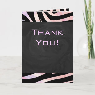 Carte Monogramme noir et rose Zebra