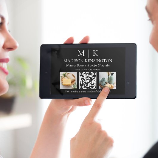 Carte Monogramme ou ajouter un logo Business 2 Photo QR 
