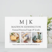 Carte Monogramme ou ajouter un logo Business 3 Photos (Debout devant)