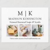 Carte Monogramme ou ajouter un logo Business 3 Photos (Devant)