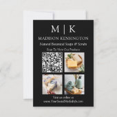 Carte Monogramme ou ajouter un logo Business QR Code 3 P (Devant)