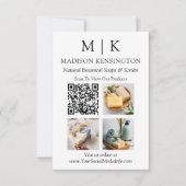 Carte Monogramme ou ajouter un logo Business QR Code 3 P (Devant)