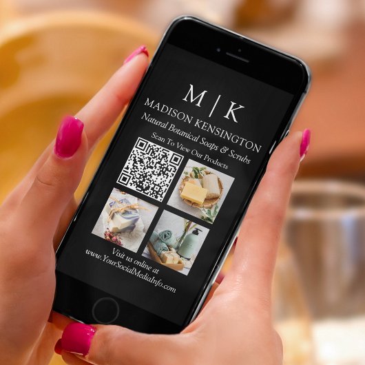 Carte Monogramme ou ajouter un logo Business QR Code 3 P