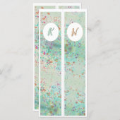 Carte Monogramme Paint initial Splash Deux Signets (Devant / Derrière)