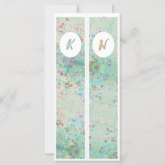 Carte Monogramme Paint initial Splash Deux Signets (Devant)