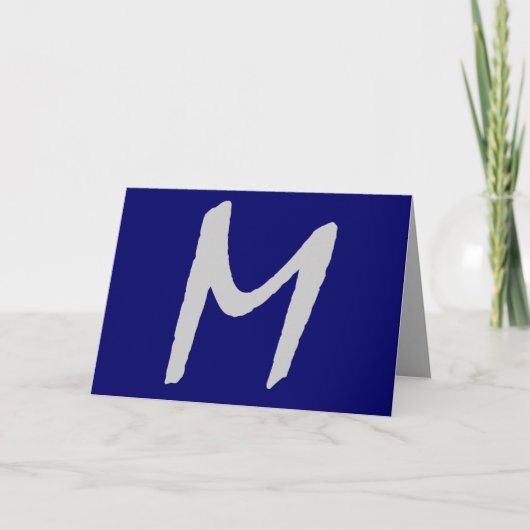 Carte Monogramme - Personnalisable "M" (Devant)