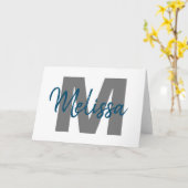 Carte Monogramme personnalisé (Fleur jaune)