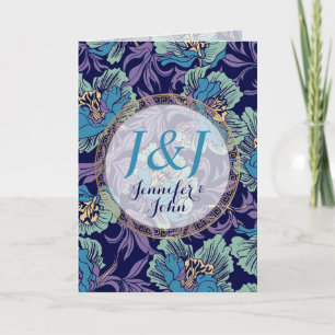Carte Monogramme personnalisé Nom Turquoise Turquoise Vi