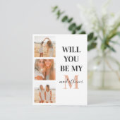 Carte Monogramme Photo Serez-vous ma servante d'honneur  (Debout devant)