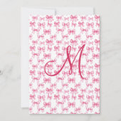 Carte Monogramme Pink Bow Coquette Stabilisation esthéti (Devant)