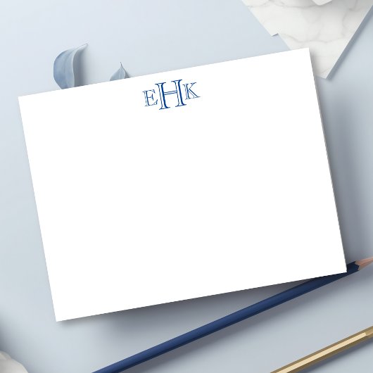 Carte Monogramme Plat Note Classique