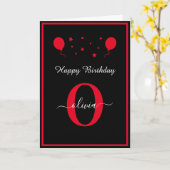 Carte Monogramme Script Joyeux anniversaire Noir Blanc R (Fleur jaune)