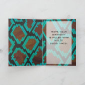 Carte Monogramme serpent impression Brown et Turquoise (Intérieur)
