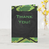 Carte Monogramme Serpent vert et noir (Fleur jaune)