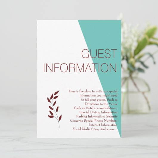 Carte Monogramme turquoise 💍 boîtier moderne (Debout devant)