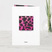 Carte Monogramme vache rose chaud et noir (Dos)