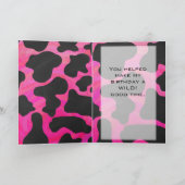 Carte Monogramme vache rose chaud et noir (Intérieur)