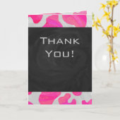 Carte Monogramme Vache rose et blanc chaud (Fleur jaune)