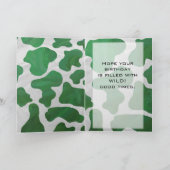 Carte Monogramme vert et blanc de vache (Intérieur)