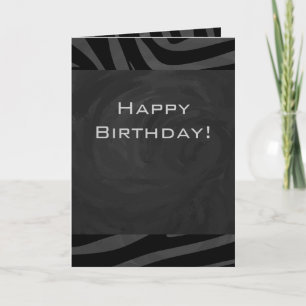 Carte Monogramme Zebra Noir et gris