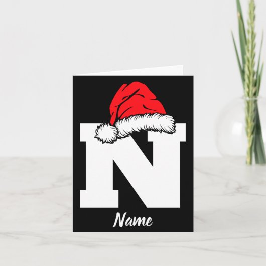 Carte Monogrammed Family Christmas With Name  (Devant)