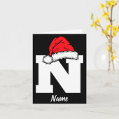 Carte Monogrammed Family Christmas With Name  (Fleur jaune)