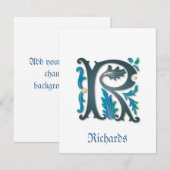Carte Monogrammes avec perruques (Devant / Derrière)