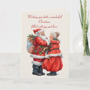 Carte Monsieur et Madame Claus nostalgiques Couple de No