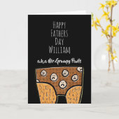 Carte Monsieur Pantalon Grincheux Fête des Pères personn (Fleur jaune)