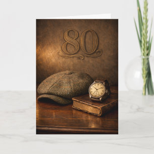 Carte Monsieur Vintage 80e Anniversaire Classique