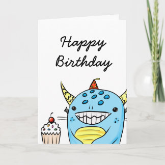 Carte Monster Birthday Card