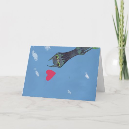 Carte Monster bleu en amour (Devant)