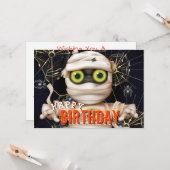 Carte Monster Halloween Anniversaire de enfant (Devant/Arrière en situation)