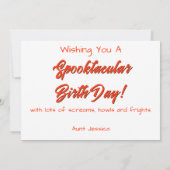 Carte Monster Halloween Anniversaire de enfant (Dos)