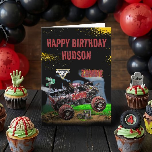 Carte Monster Jam - Anniversaire Zombie
