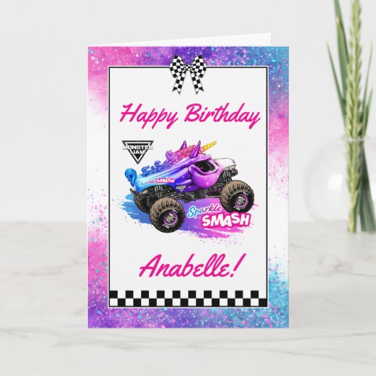 Carte Monster Jam - Sparkle Smash Anniversaire (Devant)