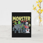 Carte Monster Mash Funny Halloween Saison Éffrayante Tri (Fleur jaune)