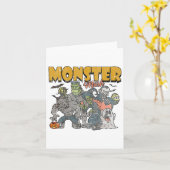 Carte Monster Mash Vintage Fantôme Halloween drôle (Fleur jaune)