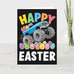 Carte Monster Truck de Pâques heureux pour garçons et to